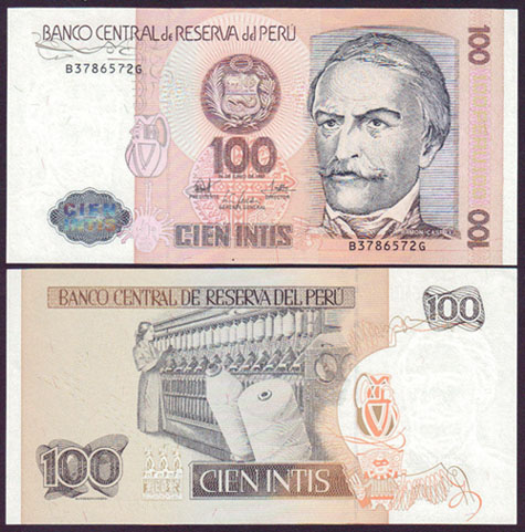 1987 Peru 100 Intis (Unc) L000961